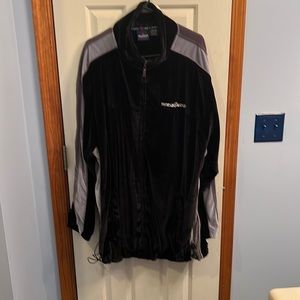 Black & grey velour Rockawear jacket with full zip 2XL